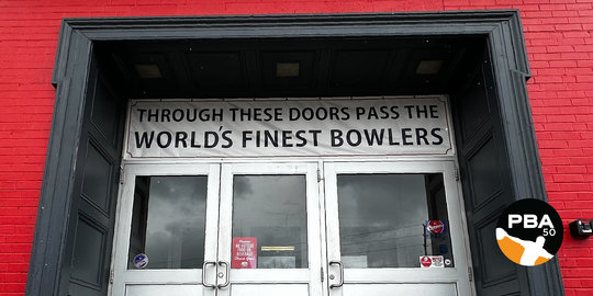 The iconic entrance to AMF Riviera Lanes, home of the PBA Tournament of Champions